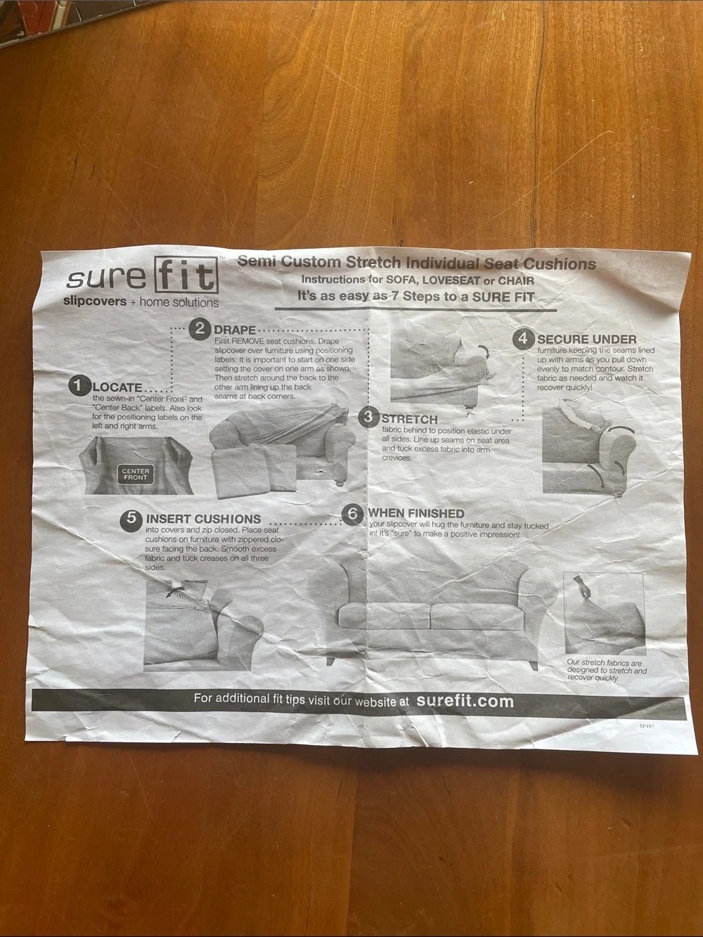 SureFit Gray Stretch Modern Block 3 Piece Loveseat Slipcover Like New